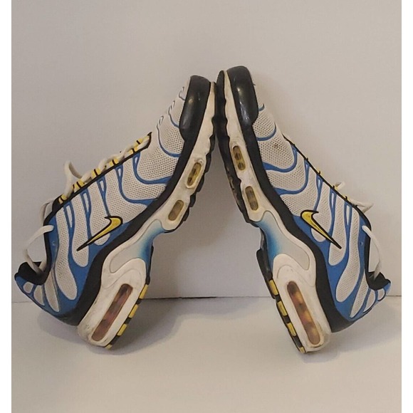 Nike Men's 11 Air Max Plus Tn Paradise White Yellow Blue Sneakers 604133-133 - Picture 7 of 7